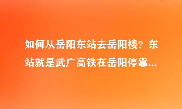 如何从岳阳东站去岳阳楼？东站就是武广高铁在岳阳停靠的那个站