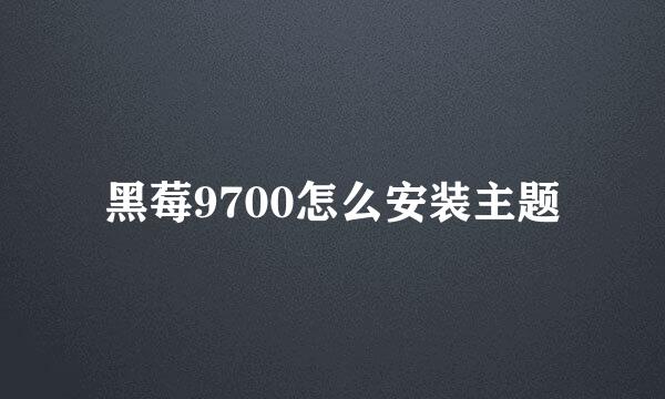 黑莓9700怎么安装主题