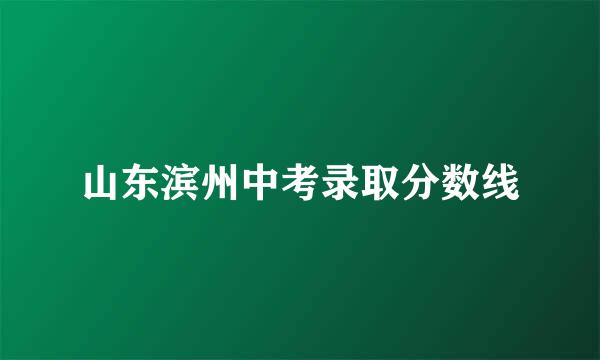 山东滨州中考录取分数线