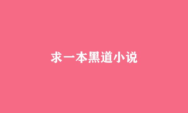 求一本黑道小说