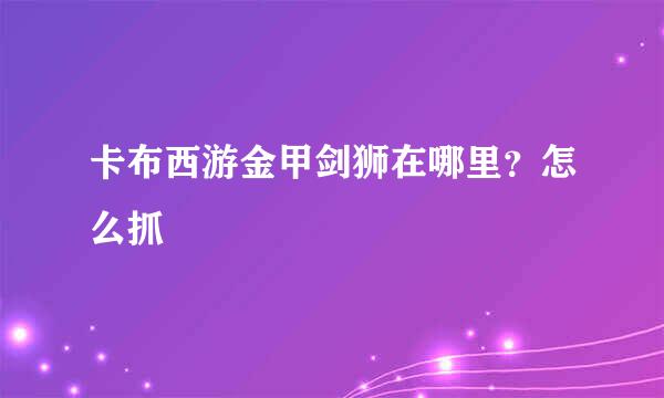 卡布西游金甲剑狮在哪里？怎么抓