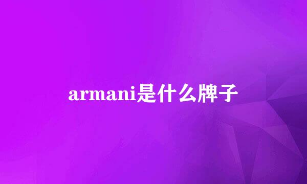 armani是什么牌子