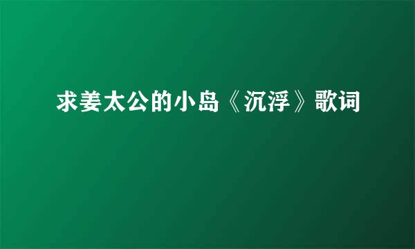 求姜太公的小岛《沉浮》歌词