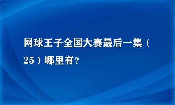 网球王子全国大赛最后一集（25）哪里有？