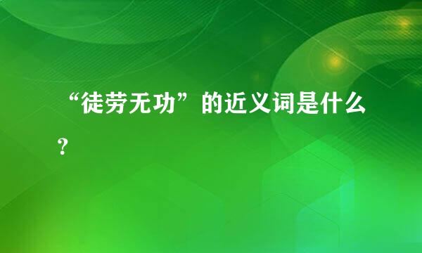 “徒劳无功”的近义词是什么？