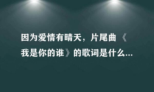 因为爱情有晴天，片尾曲 《我是你的谁》的歌词是什么？求解！