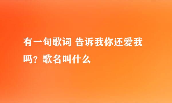 有一句歌词 告诉我你还爱我吗？歌名叫什么