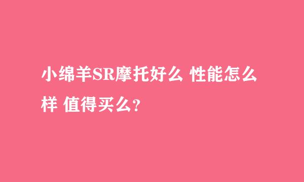 小绵羊SR摩托好么 性能怎么样 值得买么？