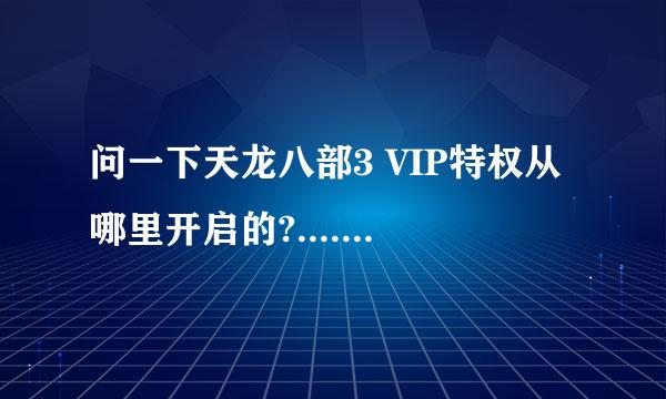 问一下天龙八部3 VIP特权从哪里开启的?.......