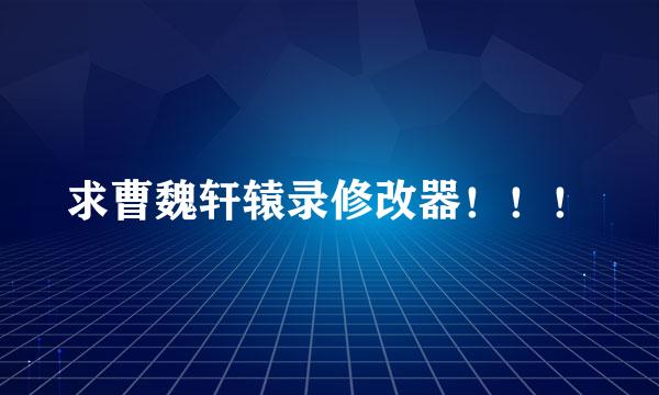 求曹魏轩辕录修改器！！！