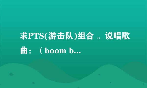 求PTS(游击队)组合 。说唱歌曲：（boom boom） MP3格式下载地址