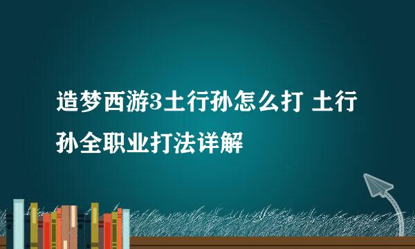 造梦西游3土行孙怎么打 土行孙全职业打法详解