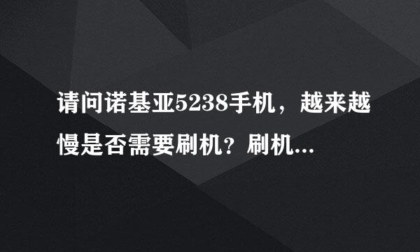 请问诺基亚5238手机，越来越慢是否需要刷机？刷机后会发生些什么情况？有哪位大侠刷过？