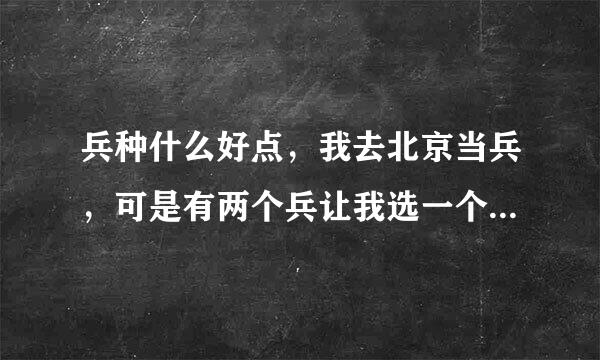 兵种什么好点，我去北京当兵，可是有两个兵让我选一个是武警另一个是炮兵。