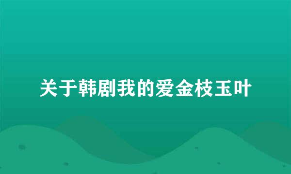 关于韩剧我的爱金枝玉叶