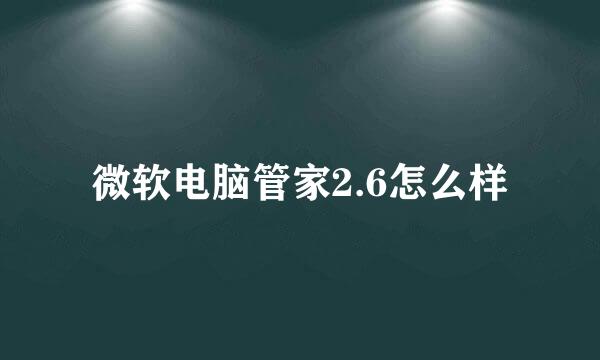 微软电脑管家2.6怎么样