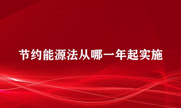 节约能源法从哪一年起实施