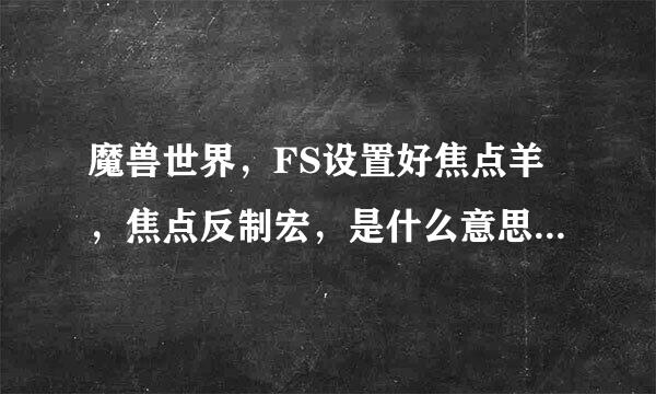 魔兽世界，FS设置好焦点羊，焦点反制宏，是什么意思？哪位大哥讲讲？谢谢