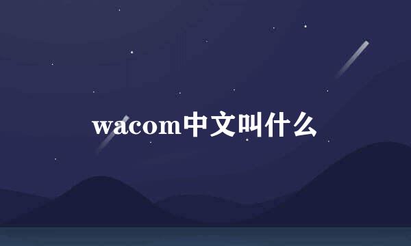 wacom中文叫什么