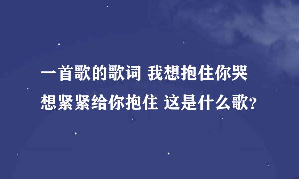 一首歌的歌词 我想抱住你哭 想紧紧给你抱住 这是什么歌？