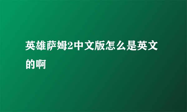 英雄萨姆2中文版怎么是英文的啊