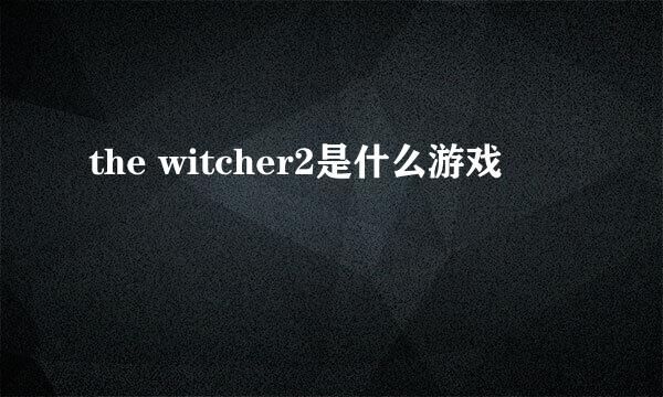 the witcher2是什么游戏