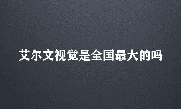 艾尔文视觉是全国最大的吗