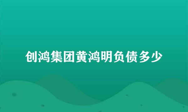 创鸿集团黄鸿明负债多少