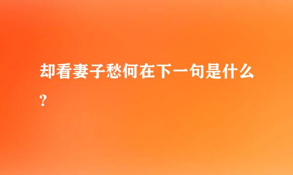 却看妻子愁何在下一句是什么?