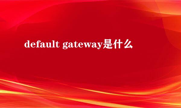 default gateway是什么