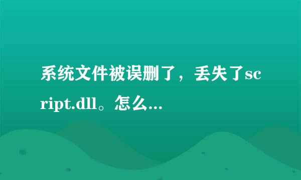 系统文件被误删了，丢失了script.dll。怎么办，安装不了会声会影了。大神支招儿啊！