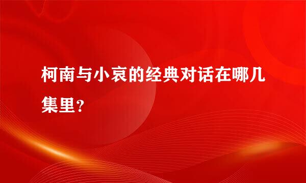 柯南与小哀的经典对话在哪几集里？