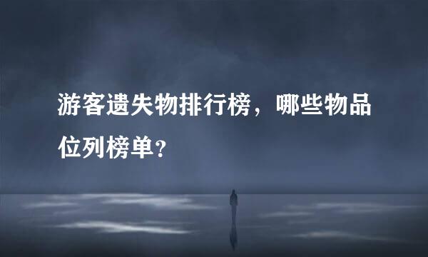 游客遗失物排行榜，哪些物品位列榜单？