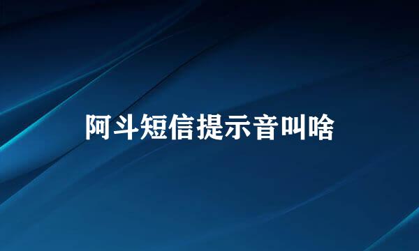 阿斗短信提示音叫啥