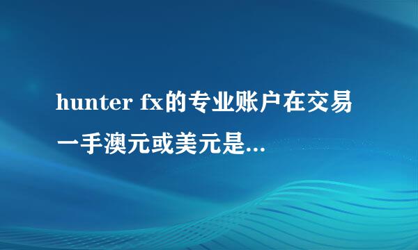 hunter fx的专业账户在交易一手澳元或美元是怎样收取手续费的？