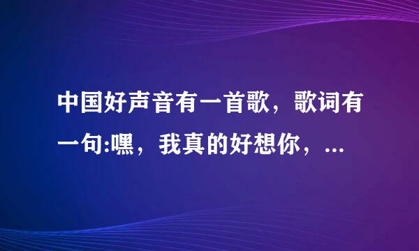 中国好声音有一首歌，歌词有一句:嘿，我真的好想你，问一下歌名