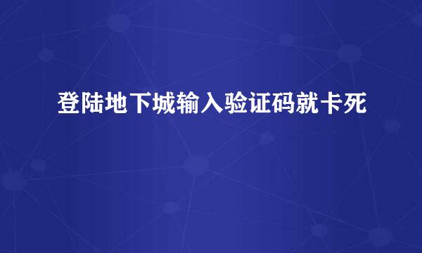 登陆地下城输入验证码就卡死