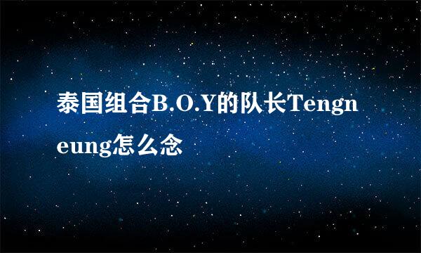 泰国组合B.O.Y的队长Tengneung怎么念