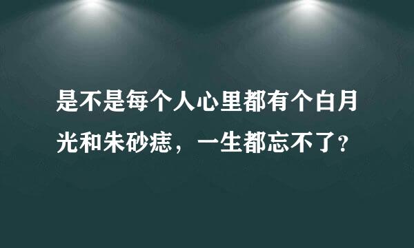 是不是每个人心里都有个白月光和朱砂痣，一生都忘不了？