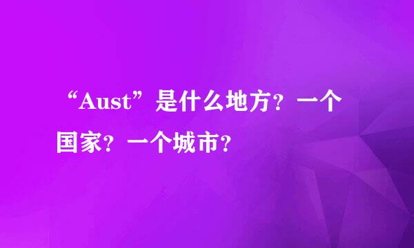 “Aust”是什么地方？一个国家？一个城市？