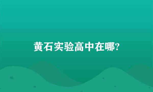 黄石实验高中在哪?