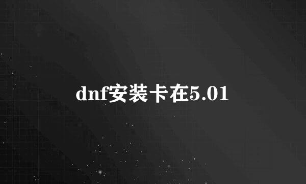 dnf安装卡在5.01