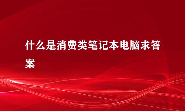 什么是消费类笔记本电脑求答案