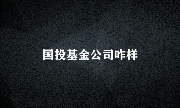 国投基金公司咋样