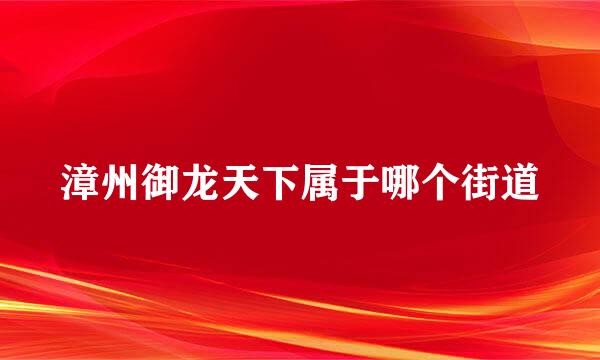 漳州御龙天下属于哪个街道