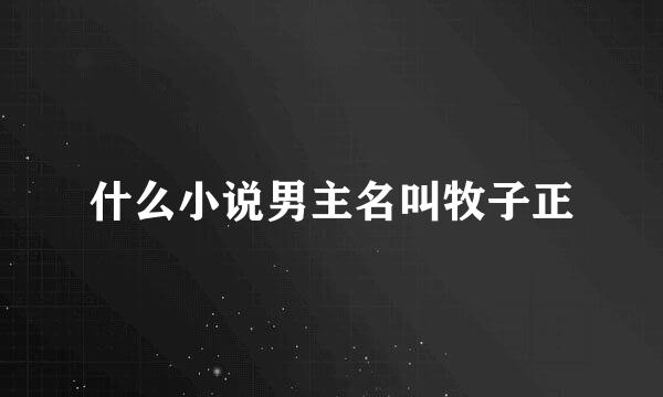 什么小说男主名叫牧子正