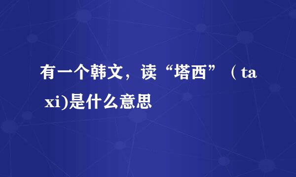 有一个韩文，读“塔西”（ta xi)是什么意思