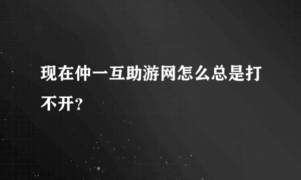 现在仲一互助游网怎么总是打不开？