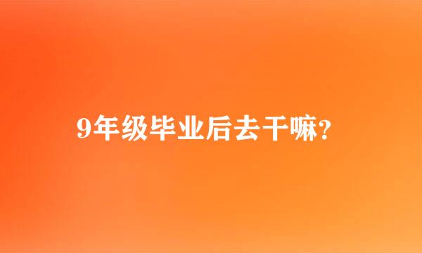 9年级毕业后去干嘛？