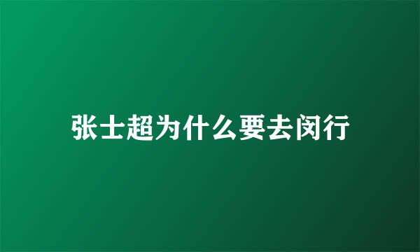 张士超为什么要去闵行